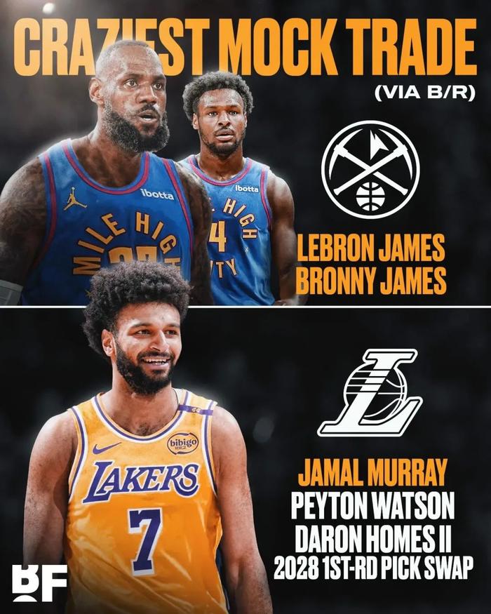 美记模拟交易：湖人送出詹姆斯父子，从掘金换回默里等资产